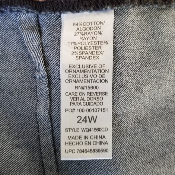 Democracy Women’s Ab Solution‎ Stretch Tapered Leg Jeans Size 24W - Picture 8 of 8